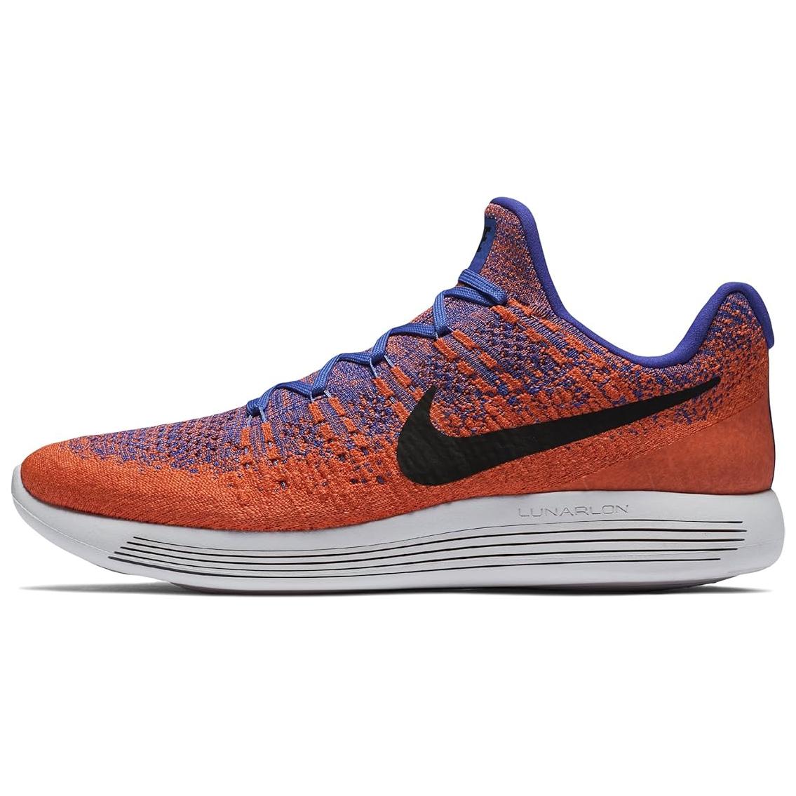 

Nike Кроссовки LunarEpic Flyknit 2 с антискользящим покрытием, износостойкие, повседневные, оранжево-синие