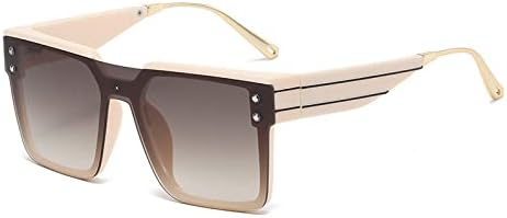 

Большие солнцезащитные очки для женщин, ретро-очки с градиентным переходом, мужские синие очки в крупной оправе, винтажные очки с защитой от УФ-излучения UV400 MTZJH, 5