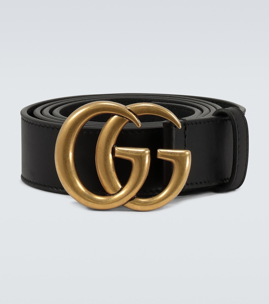 

Кожаный ремень с пряжкой в виде двойной буквы G Gucci, черный