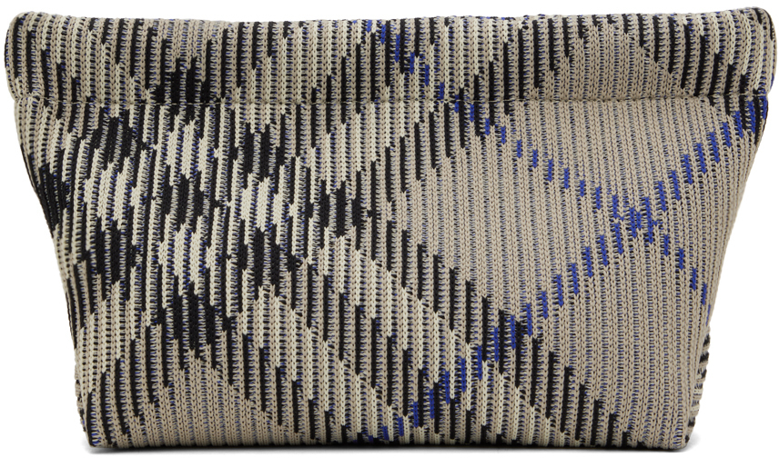 

Вязаный клатч в бежевую клетку Burberry