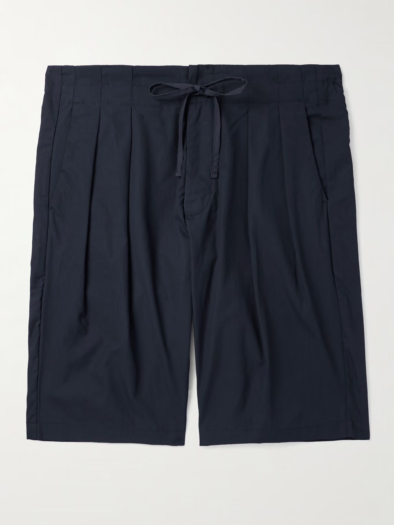 

Прямые плиссированные хлопковые шорты MONITALY, темно-синий