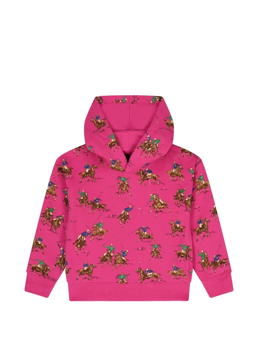 Худи с капюшоном и графическим принтом Polo Ralph Lauren Kids, розовый — фото 4