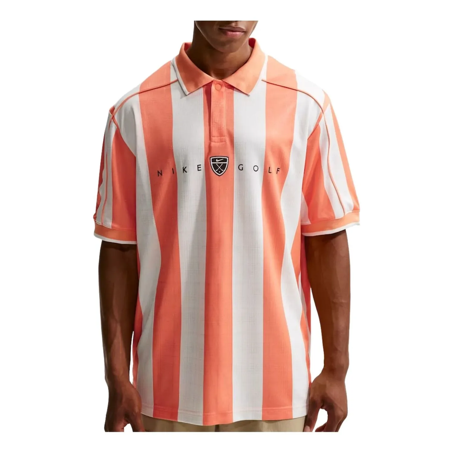 Поло для гольфа Nike Fairway Fresh Dri-FIT Loose с коротким рукавом, цвет «Оранжевый мороз»