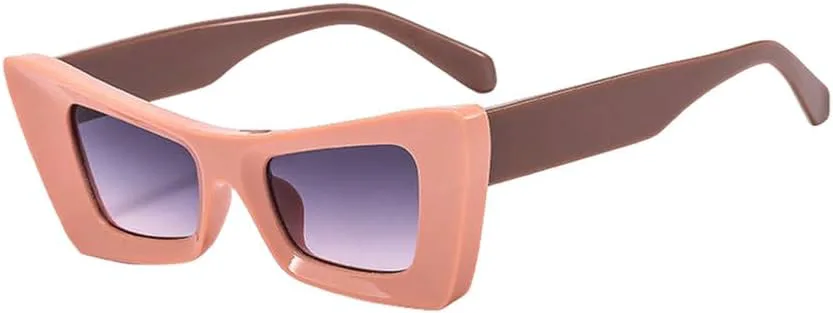 

Женские солнцезащитные очки «кошачий глаз», модные, в стиле ретро, ​​с цветным покрытием, большая оправа, защита от ультрафиолета UV400 TYUVIVO, Pink Coffee