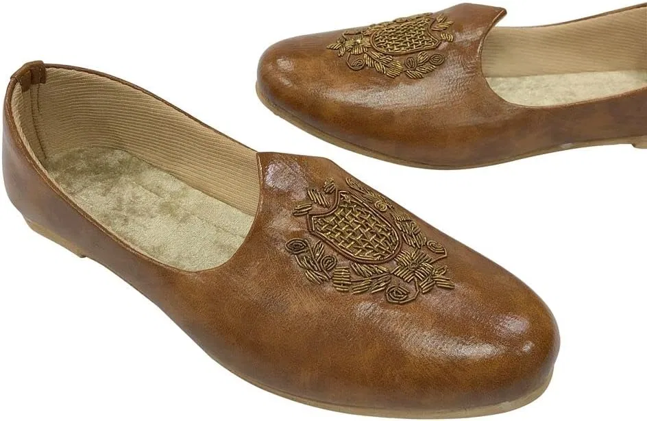 Мужские свадебные лоферы Sherwani Juttis в этническом стиле ручной работы моджари индийские пенджабские джути Step n Style, Skin-Coloured — фото 3