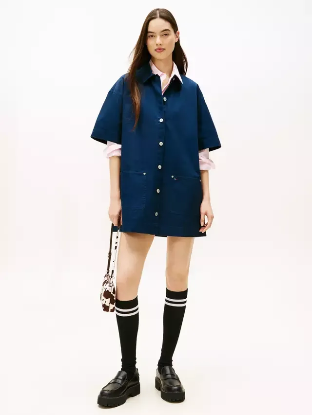 Мини-платье с накладными карманами, темно-синий Tommy Hilfiger