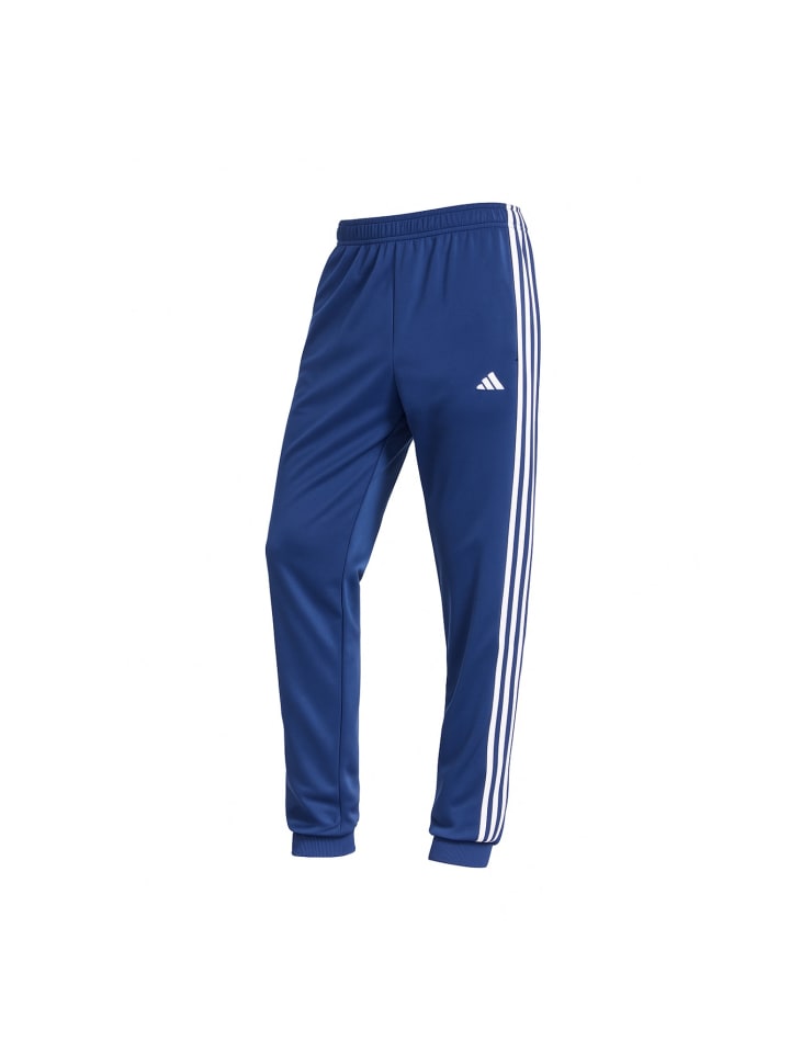 Синие спортивные брюки с тремя полосками adidas — фото 3