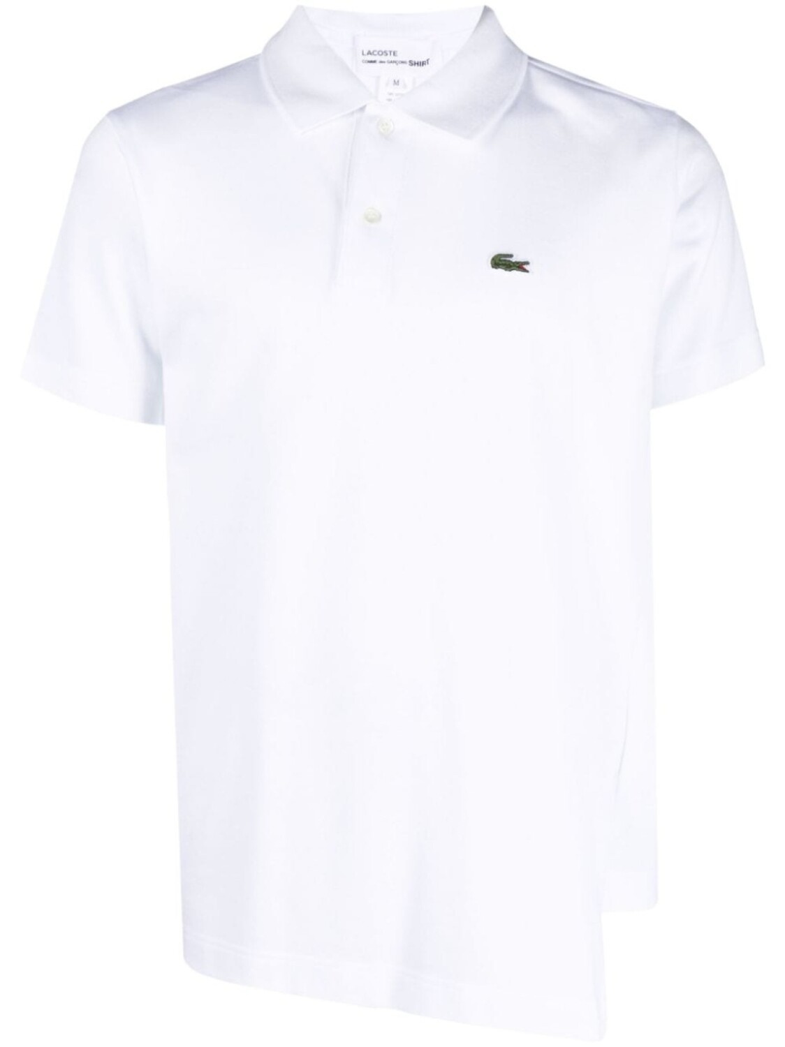 

Comme Des Garçons Shirt рубашка поло асимметричного кроя из коллаборации с Lacoste, белый