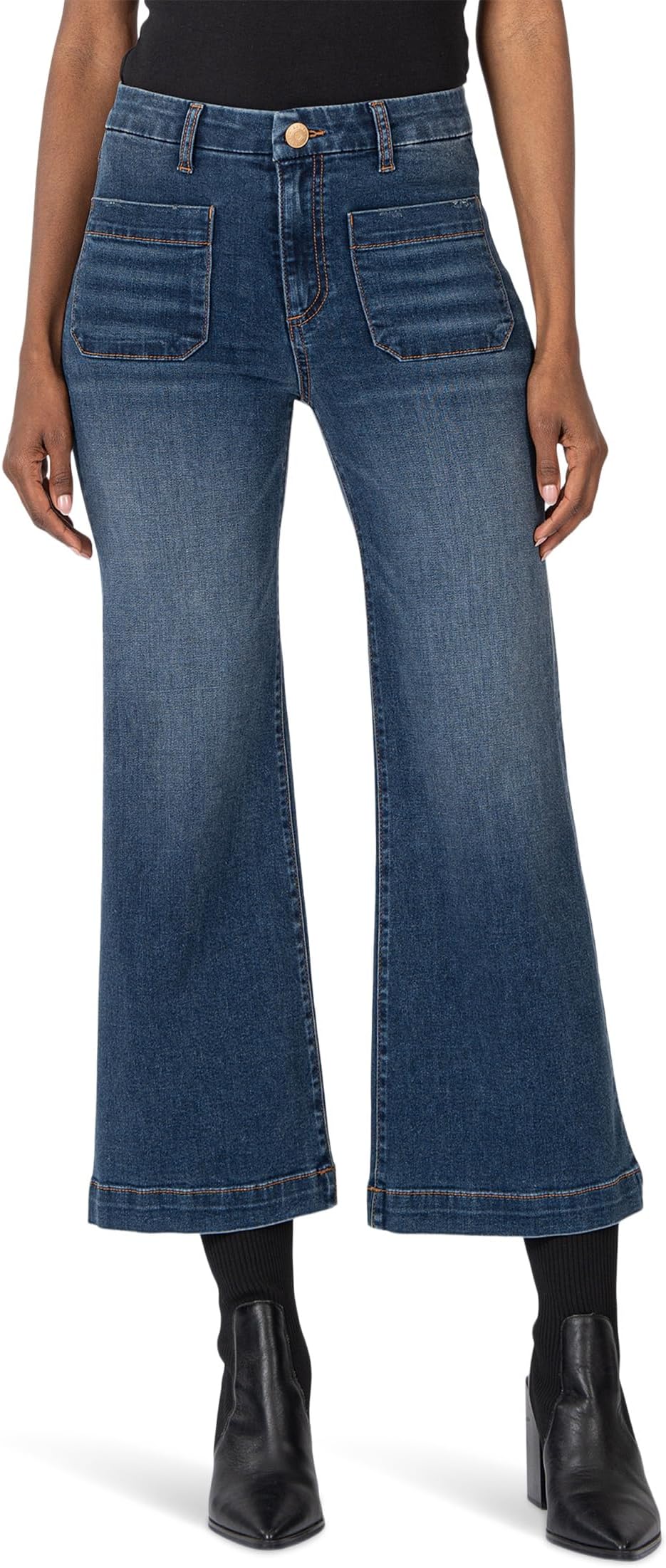

Джинсы KUT from the Kloth Meg High Rise Wide Leg W Patch Pockets Reg Hem, цвет Dandle
