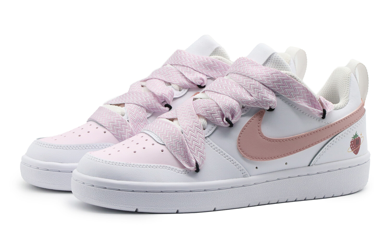 

Кроссовки Nike Court Borough Series Skateboard Shoes Women's Low-Top Pink White