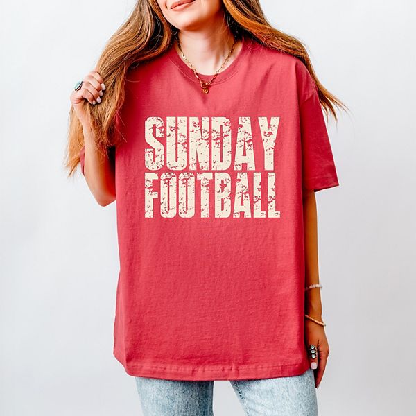 

Футболка Sunday football block distressed женская Simply Sage Market, Brick