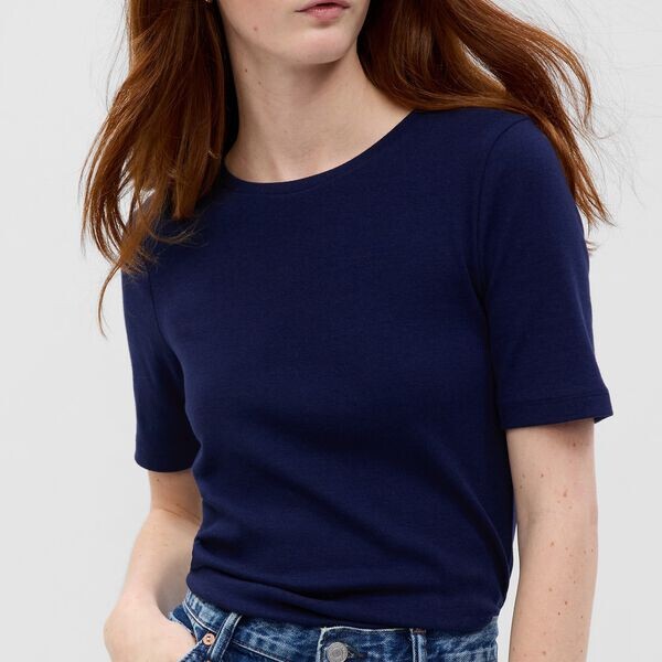 

Футболка из эластичной смеси хлопка и вискозы Gap, синий