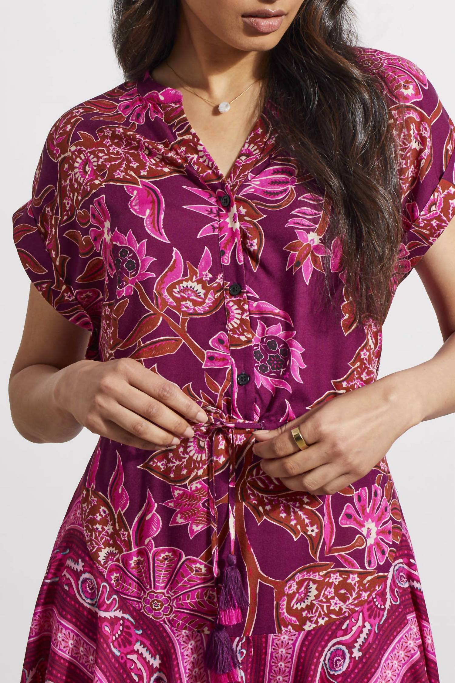 

TRIBAL Платье с комбинированным принтом и завязками на талии, цвет «Дакири»