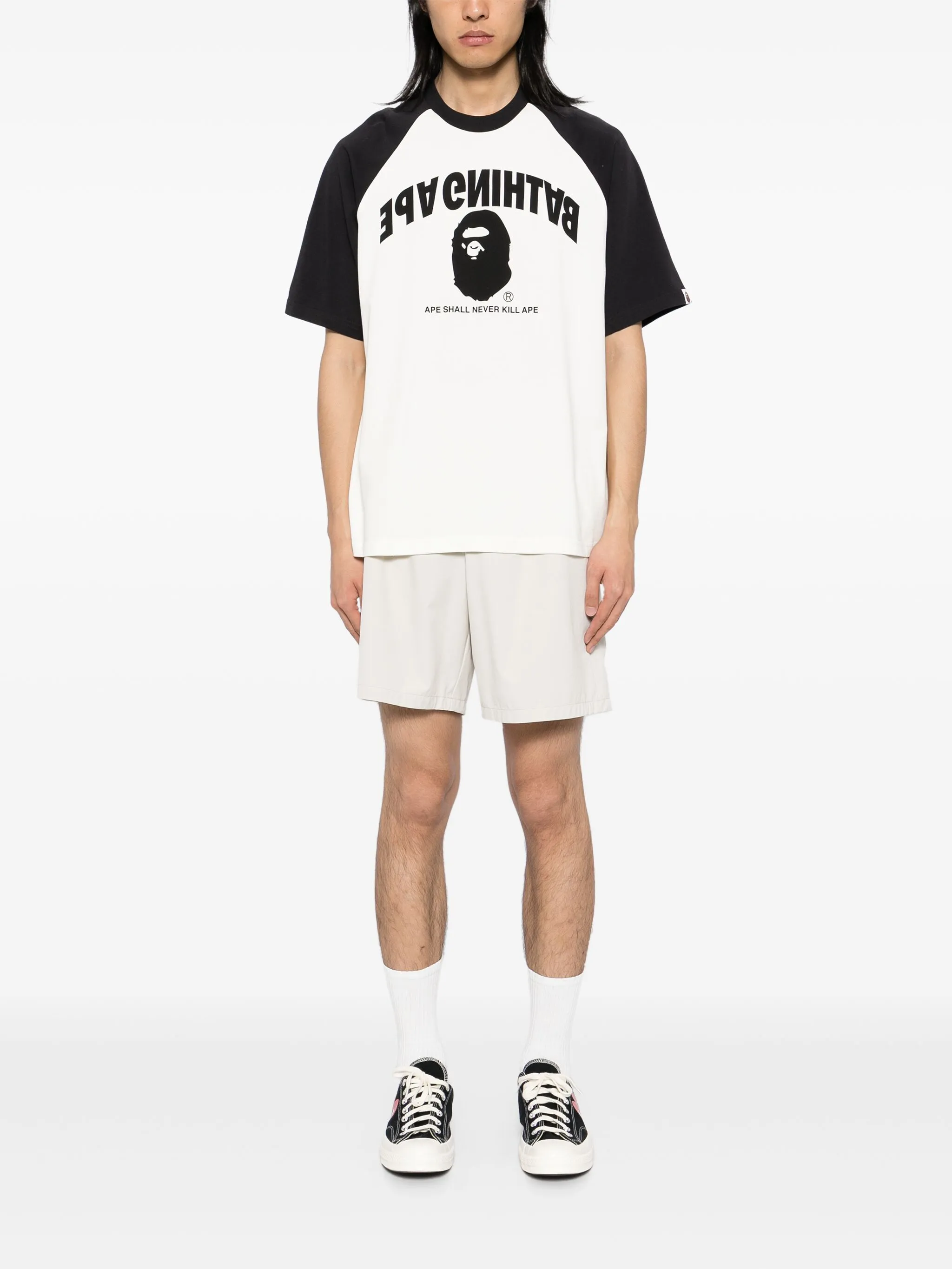 Футболка College с рукавами реглан A Bathing Ape, белый — фото 2