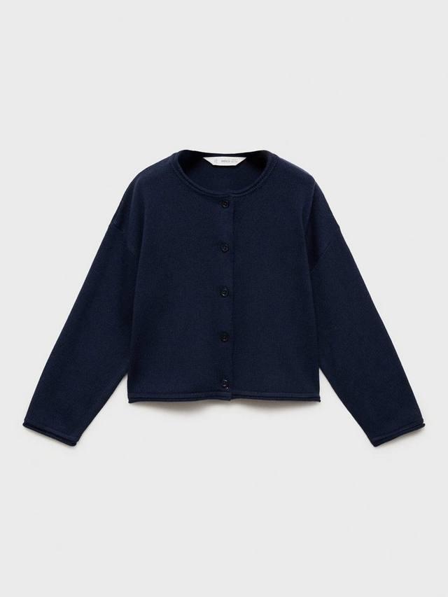 

Детский кардиган Sally с длинными рукавами из хлопковой смеси Mango, Navy