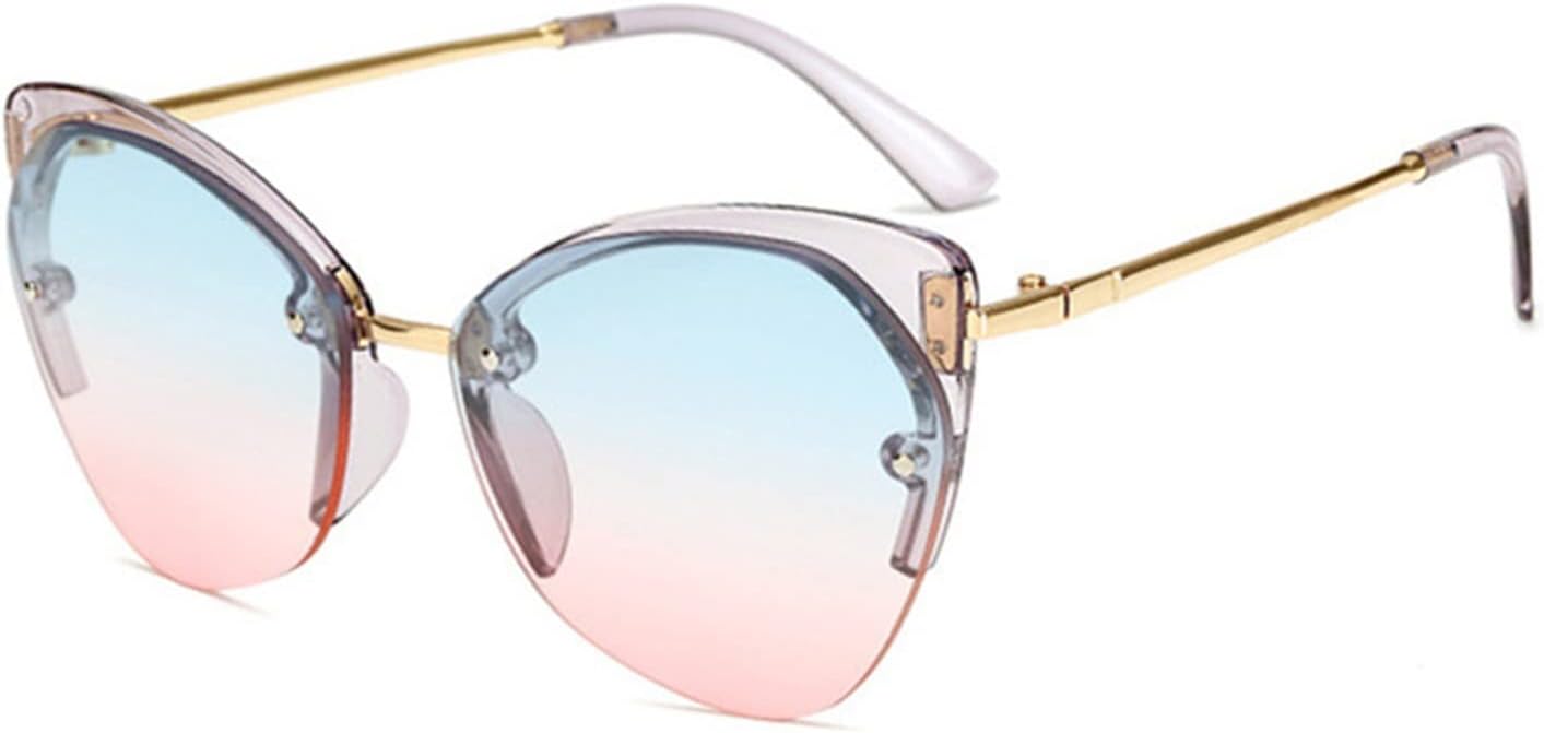 

Солнцезащитные очки Женские солнцезащитные очки в полуободковой оправе Мужские солнцезащитные очки с металлическими линзами Женские очки с линзами цвета океана YGDBXHYD, Blue Pink