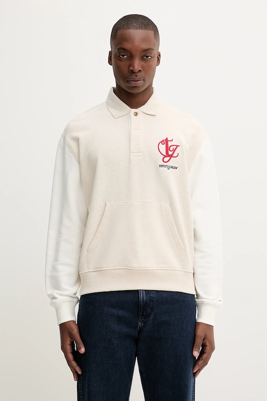 

Хлопковая толстовка Tommy Jeans, бежевый
