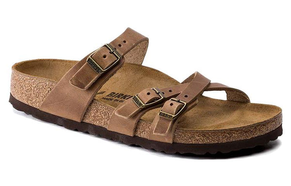 Тапочки franca oiled leather narrow fit sandals 'tobacco brown' Birkenstock, коричневый — фото 2