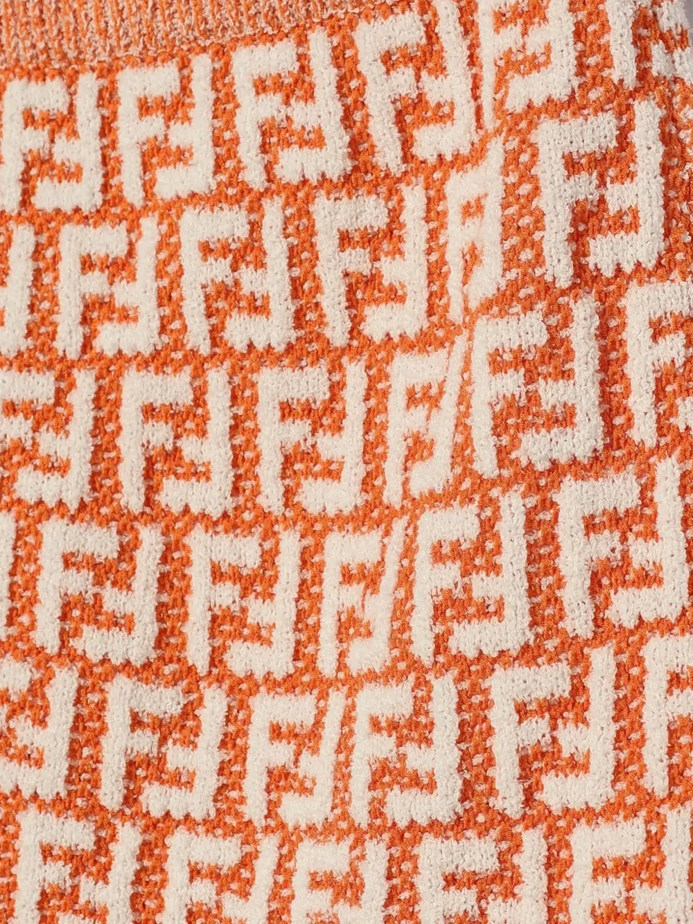 Вязаная юбка с логотипом Ff Fendi Kids, оранжевый — фото 3