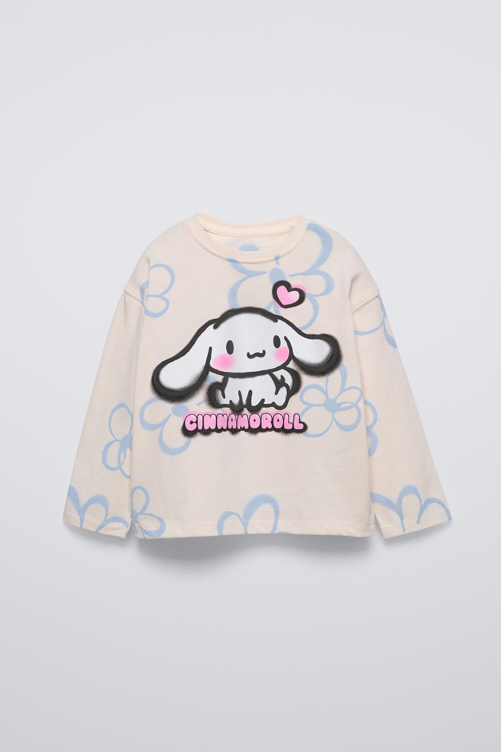 

Флокированная футболка «моя мелодия и корица» sanrio ZARA, экрю