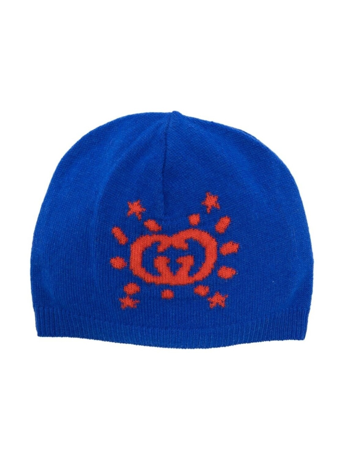 

Gucci Kids трикотажная шапка бини с логотипом Interlocking G, синий