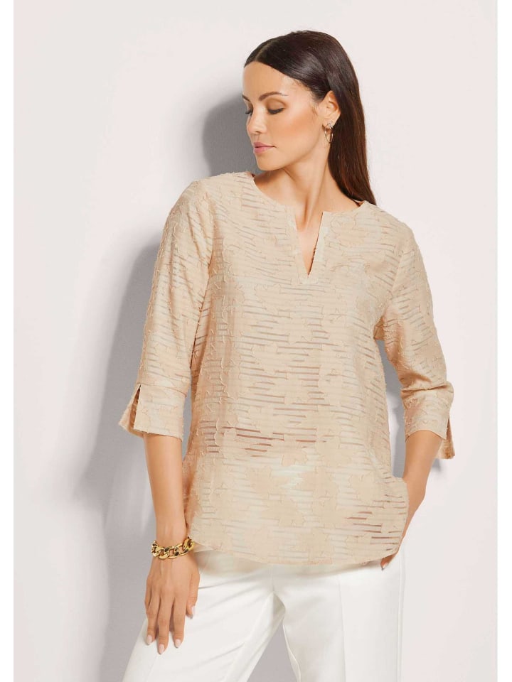 

MADELEINE Прозрачная блузка с эффектом выгорания, цвет «галька»