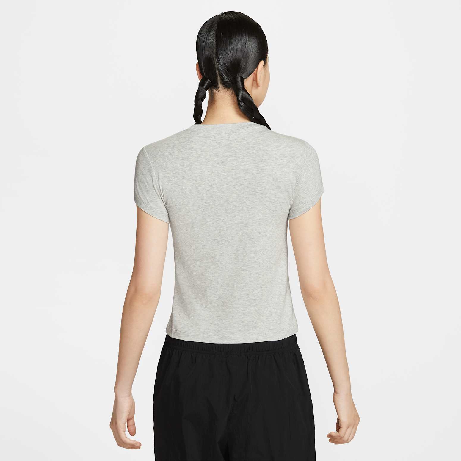Футболка (WMNS) Nike Sportswear Phoenix Slim Short Sleeve T-Shirt 'Grey Heather' — фото 2