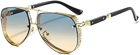 

Винтажные солнцезащитные очки в стиле стимпанк 2027 года для женщин, ретро-очки в стиле металл-панк для мужчин, защита от ультрафиолета UV400 MTZJH, Green Tea