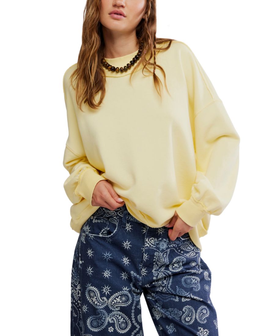 

Женская блузка с высоким воротником Palm Springs Free People, Banana Cream