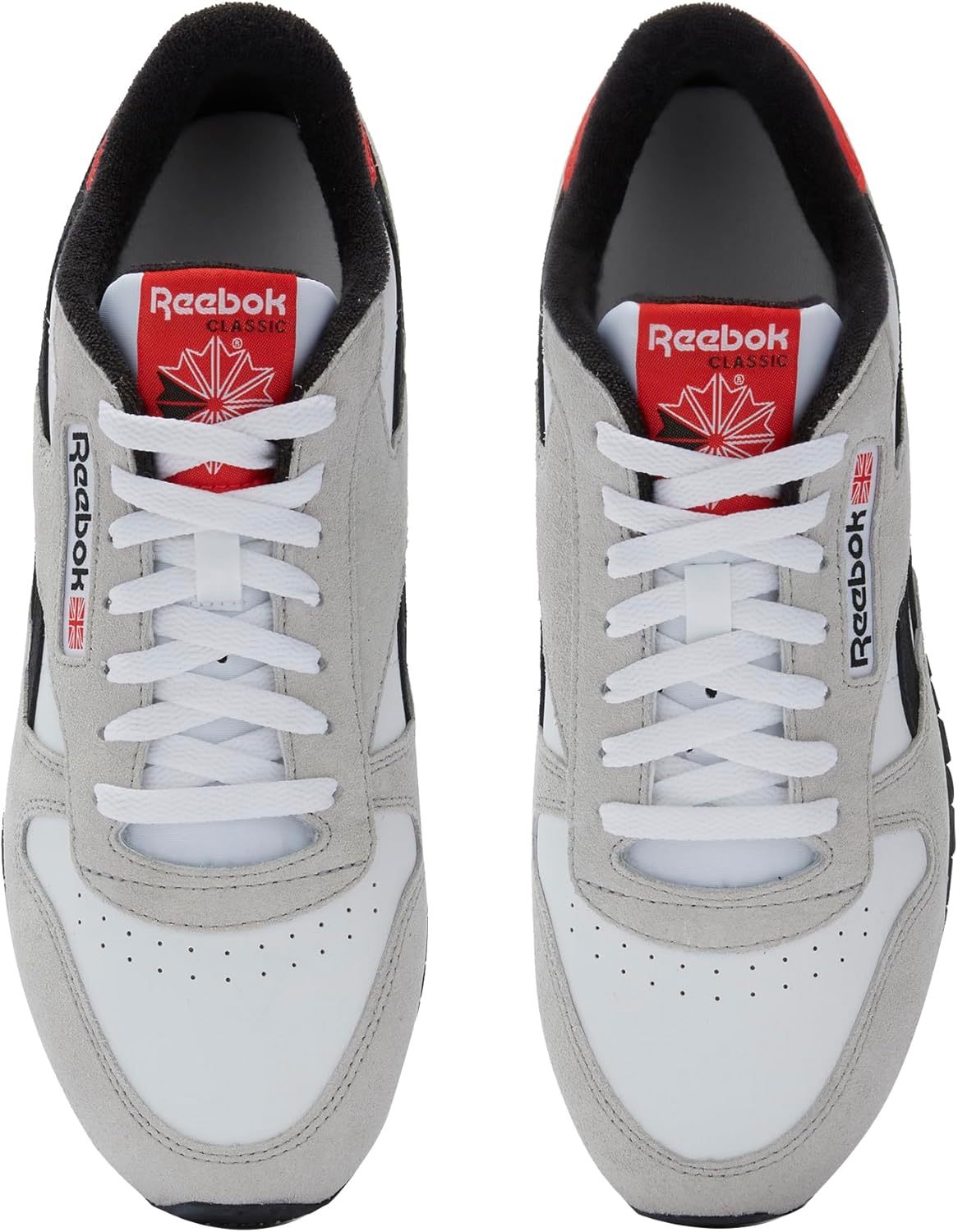 Кроссовки Reebok Unisex Classic Leather, белый/черный/серый — фото 4