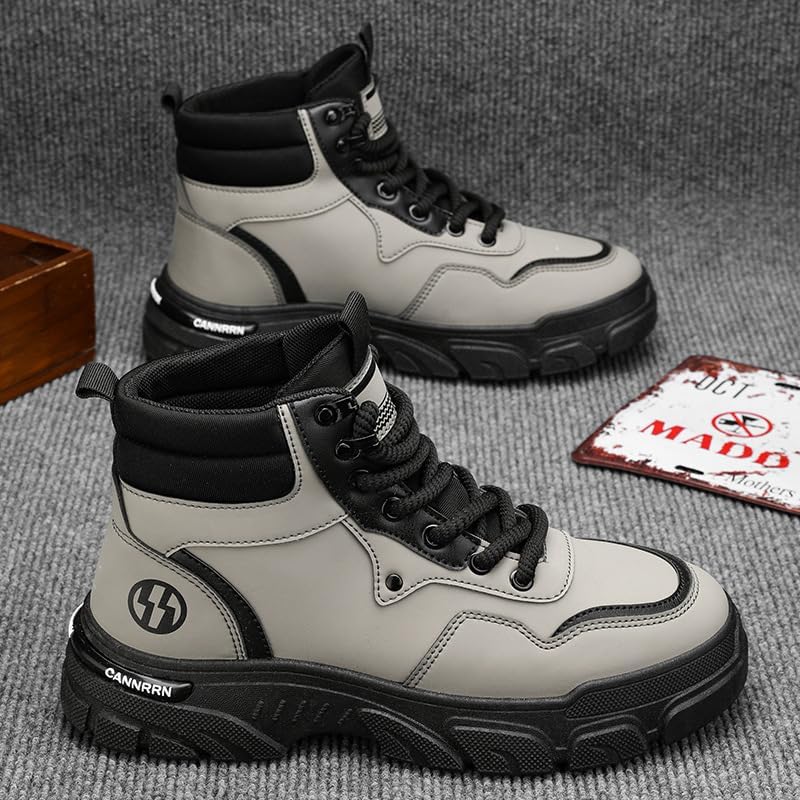 Мужские походные ботинки на шнуровке, Botas Deportivas Para Hombre, высокие ботильоны, модная, стильная, повседневная, удобная обувь для прогулок на открытом воздухе, легкая, дышащая Lokolucx, зеленый — фото 2
