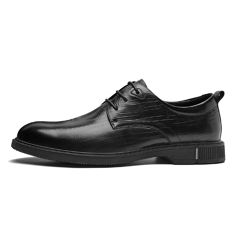 AOKANG Мужские туфли черные дерби, цвет Black (Standard Leather Shoe Size) — фото 2
