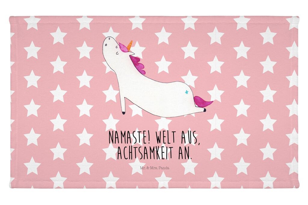 

Полотенце для гостей Mr. & Mrs. Panda Unicorn Yoga — красная пастель — подарок, спортивное полотенце, забавное, Пегас, йога, единорог, махровая ткань, украшение в виде единорога, сладкое, гостевое полотенце, белый