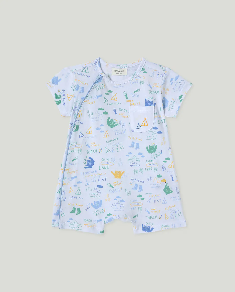 

Короткая пижама для мальчика-фантазии Cotton Juice, белый