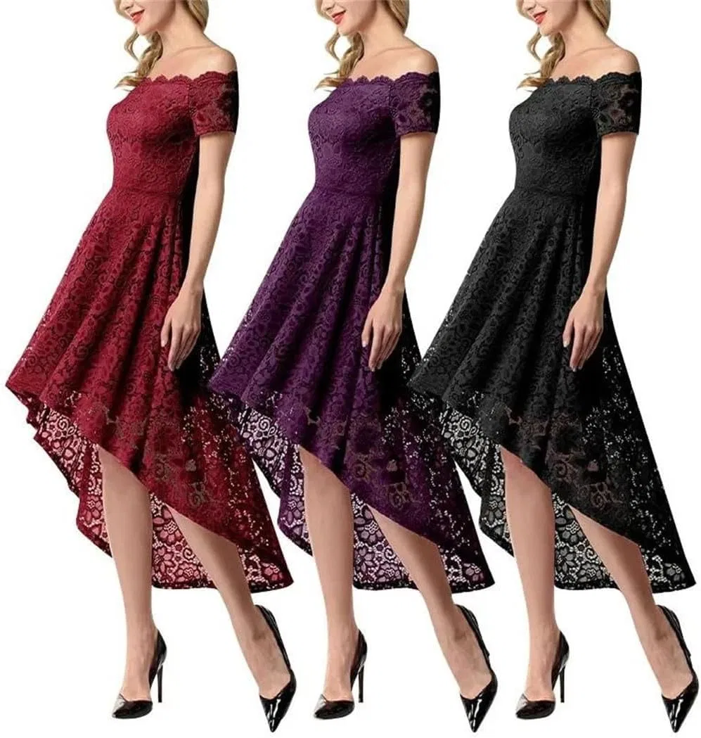 Женское вечернее платье из кружева One Shoulder Empire Waist, 2 — фото 2