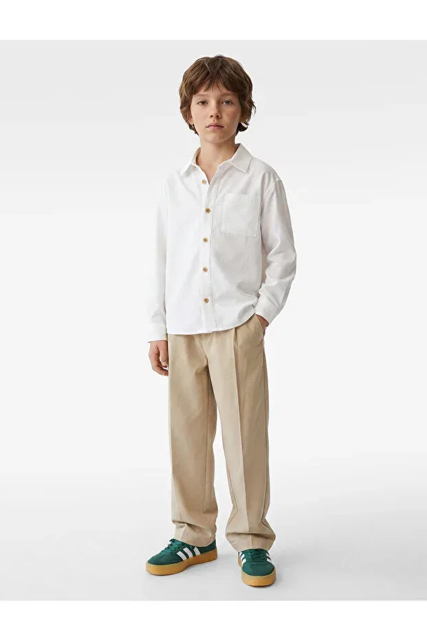 Детская рубашка с длинным рукавом Koton, White