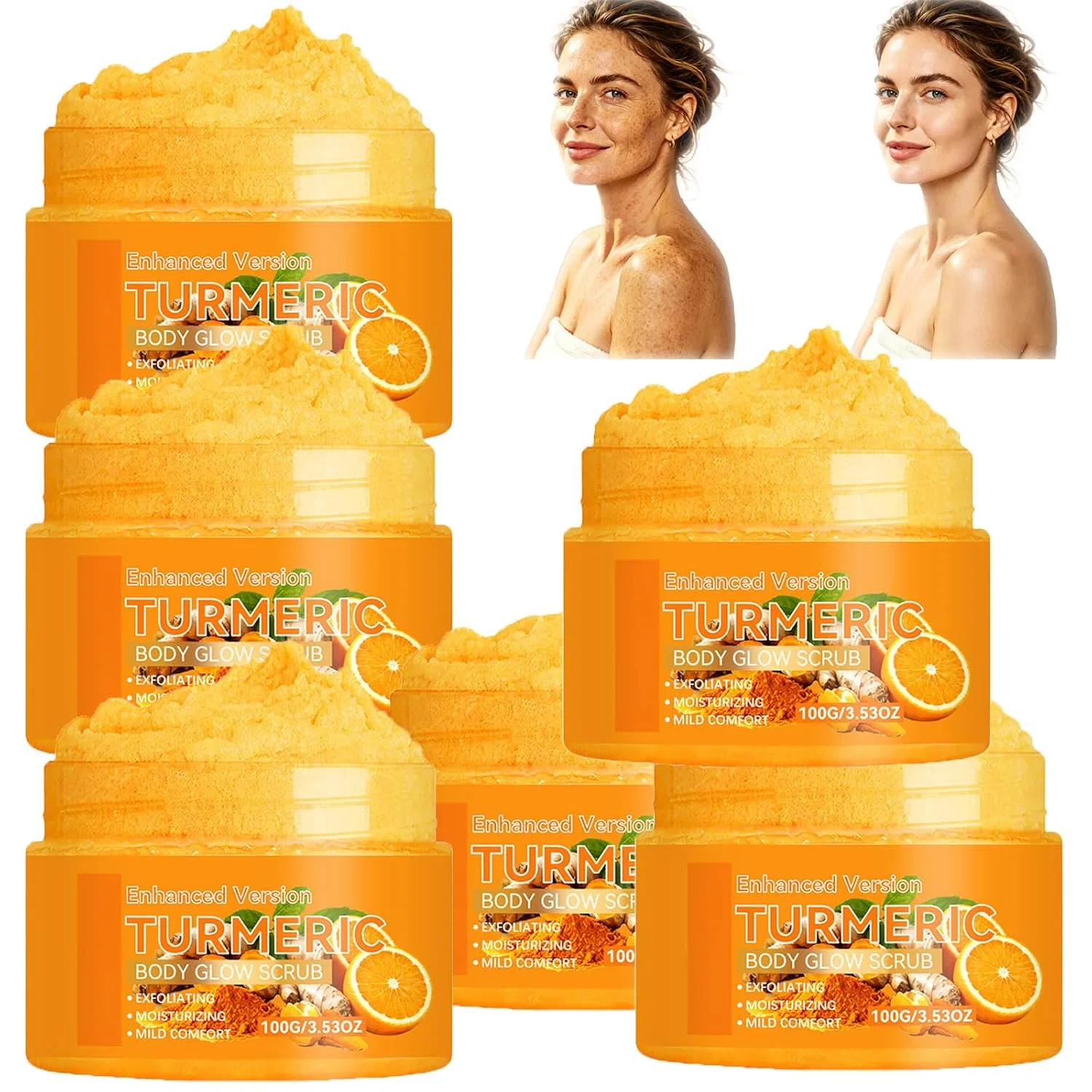 Скраб для тела Kurkuma-Peeling, натуральный, осветляющий, 100 г, 6 шт Zonihun