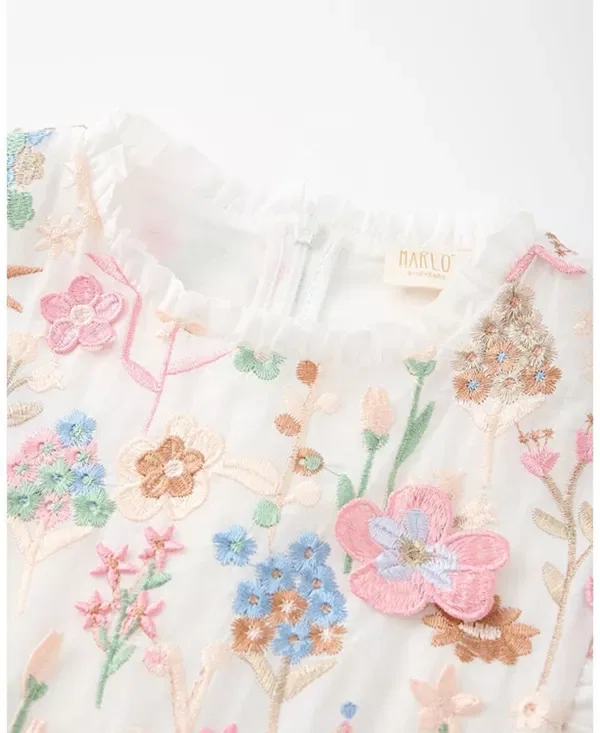 Детское платье для девочек с вышивкой Everly Embroidered Marlo Kids, Floral — фото 3