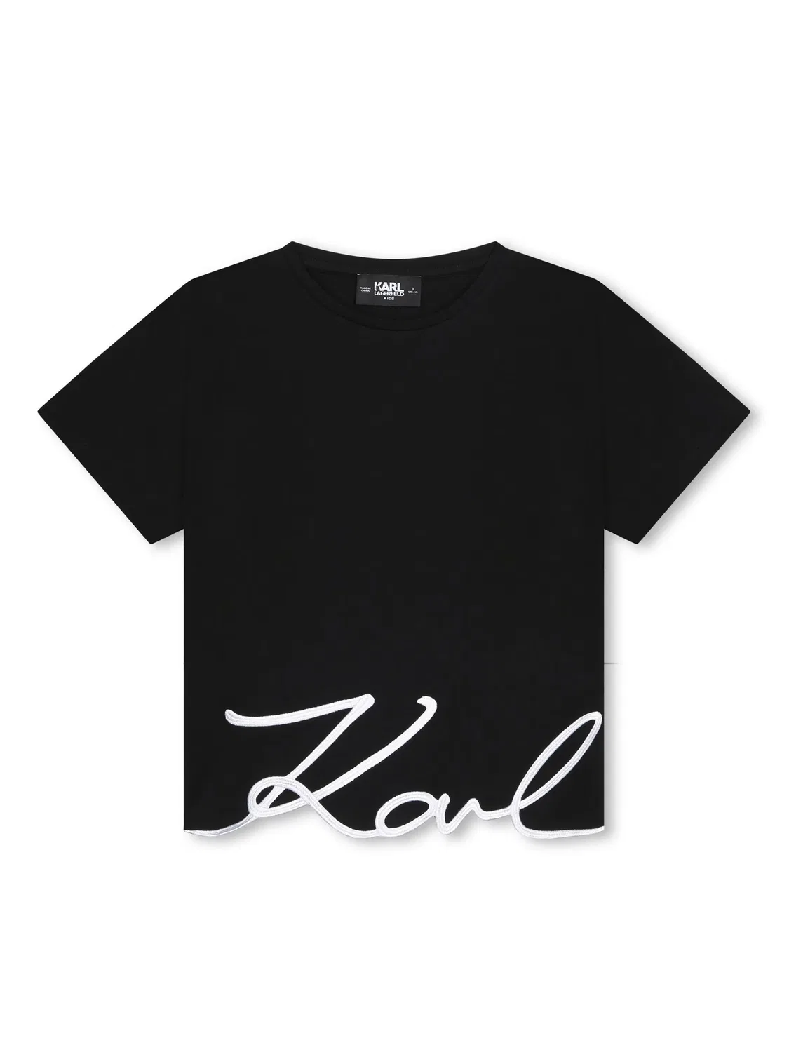 Футболка Signature из хлопка Karl Lagerfeld, черный