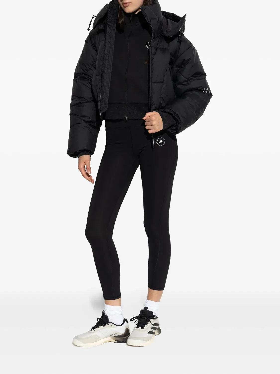 Куртка с капюшоном и стеганым дизайном Adidas, черный — фото 4