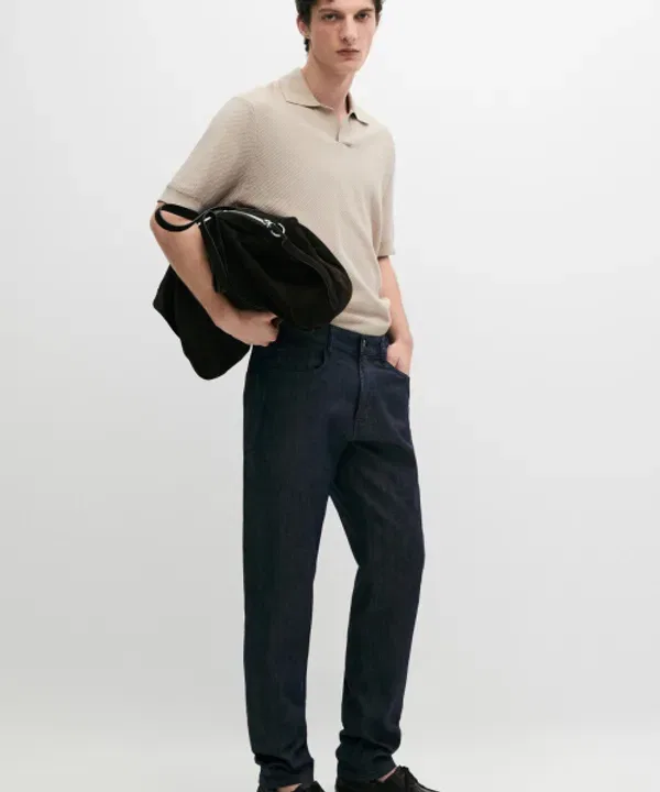 Джинсы зауженные, Lightweight Tapered Fit, Massimo Dutti, деним — фото 2