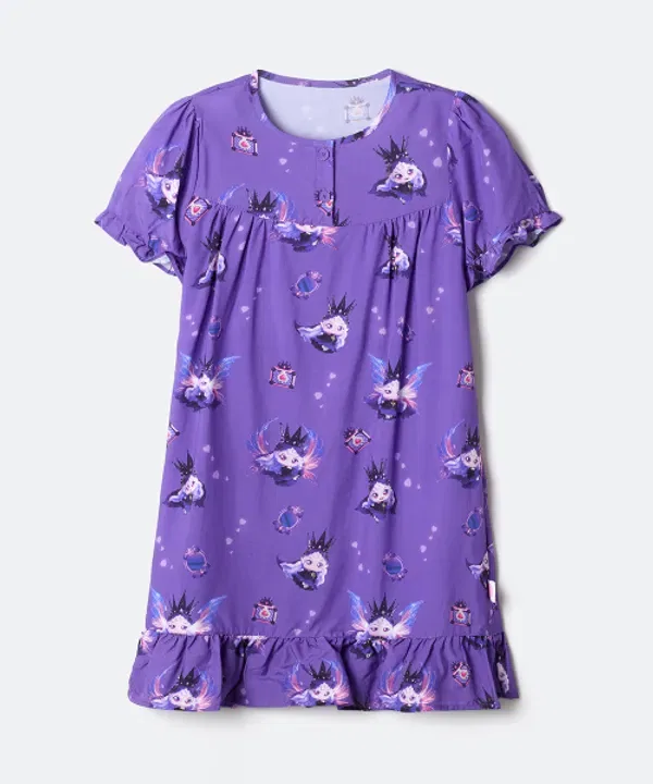 Пижама-платье с коротким рукавом, Кэтчи Тинипин 6, Spao Kids, фиолетовый — фото 2