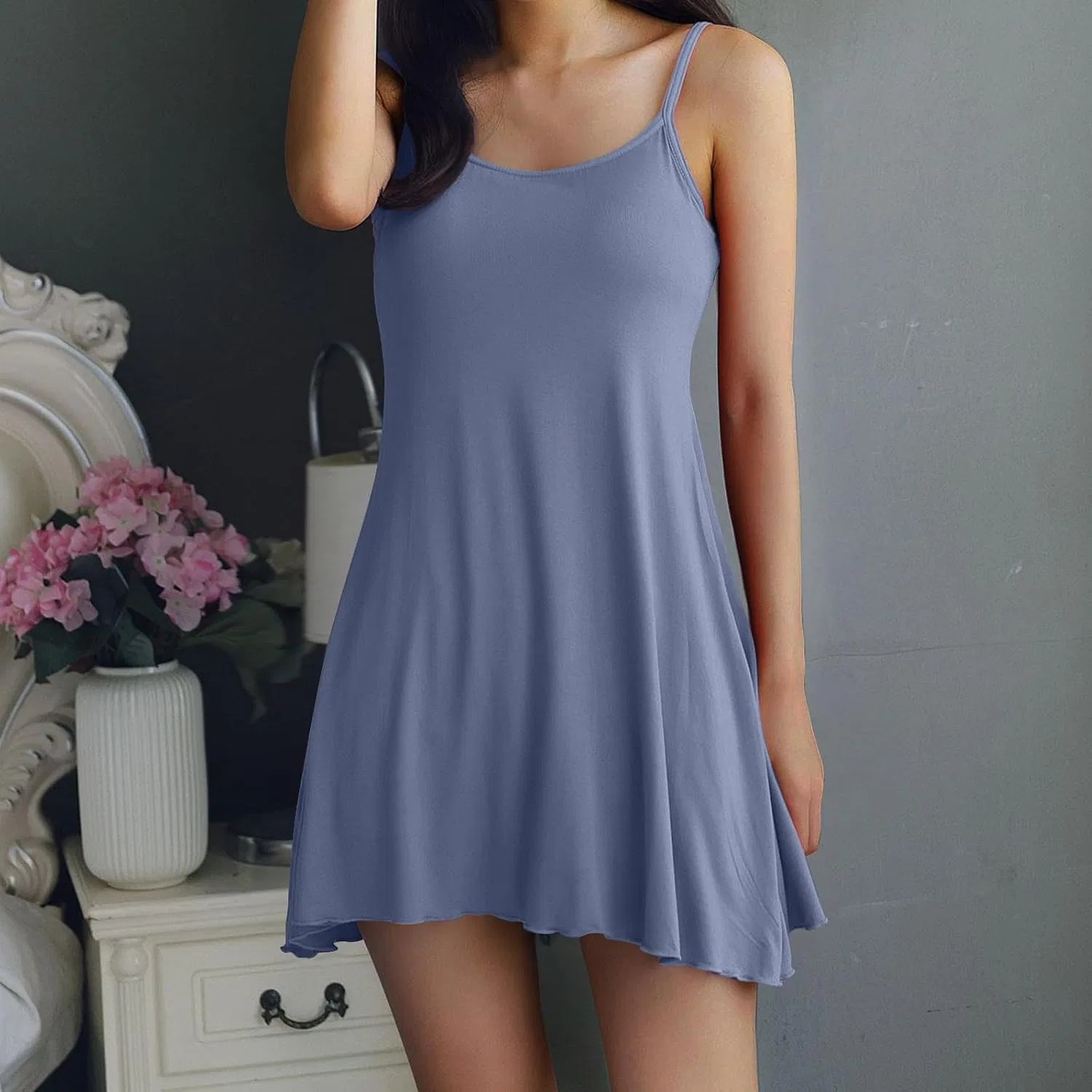 Женское летнее платье-макси с открытыми плечами, Light Blue — фото 2