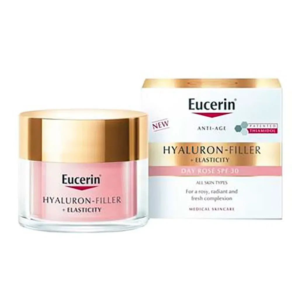 Крем для лица с SPF30 Hyaluron-Filler + Elasticity Rosé Eucerin, розовый