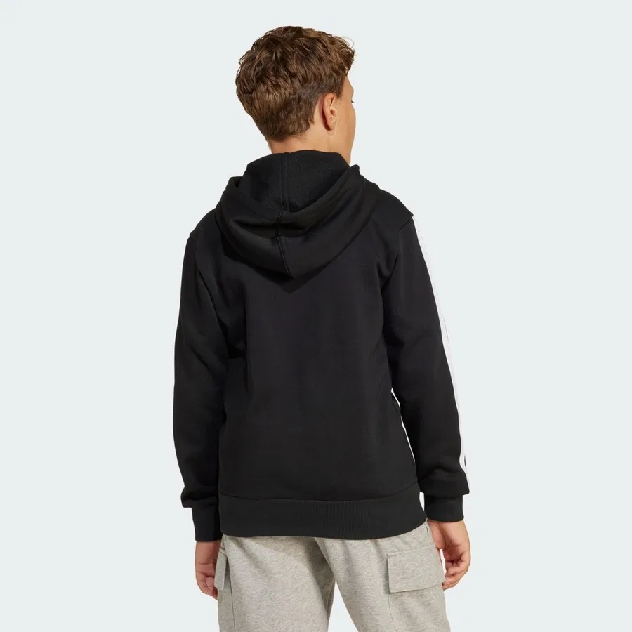 Детский худи с капюшоном и молнией Essentials Full-Zip Hoodie adidas, Черный — фото 4
