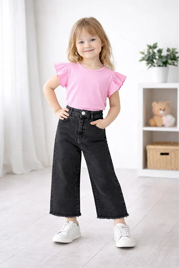 Детские джинсы для девочек клеш Endici, Black