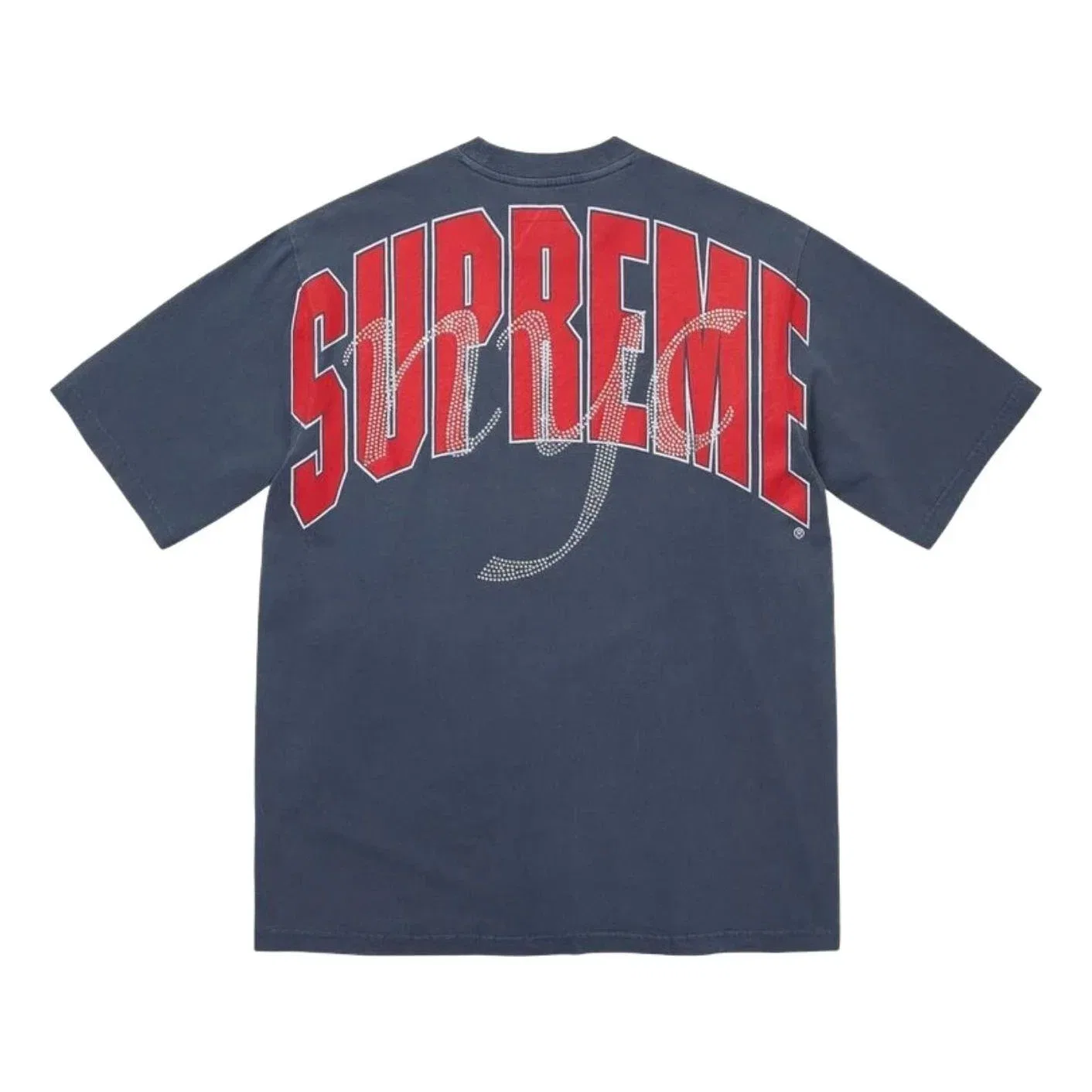 Мужская футболка с коротким рукавом Rhinestone Script Supreme, темно-синий