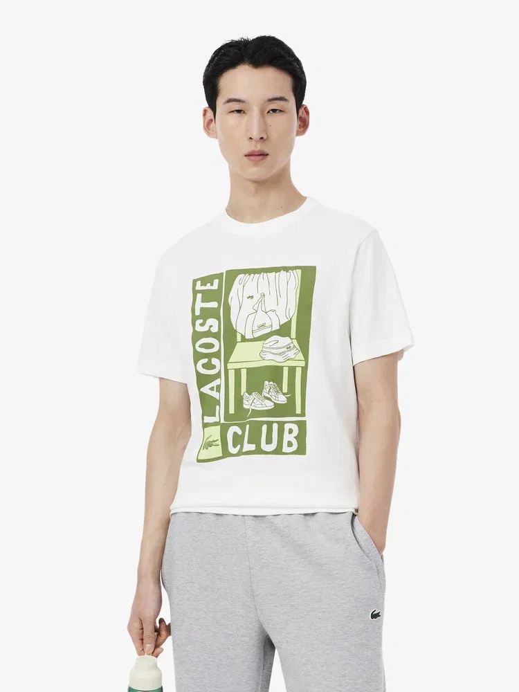 Футболка с графическим принтом TH1773 LACOSTE, White