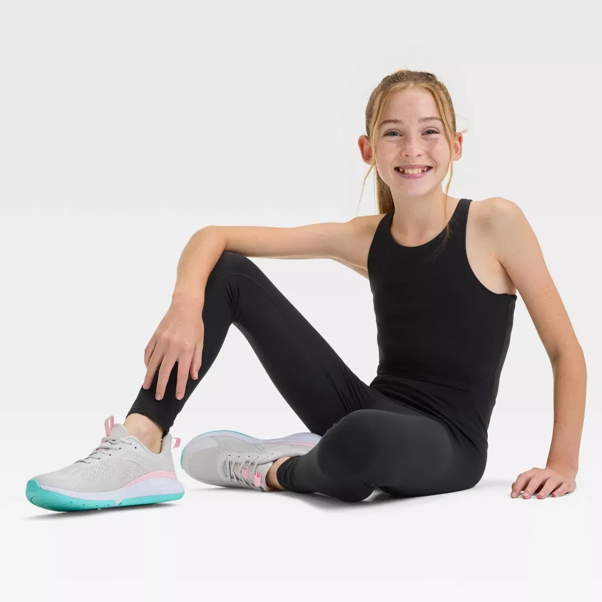 Детские леггинсы для девочек с высокой посадкой KIDS PERFORMANCE, Black — фото 3