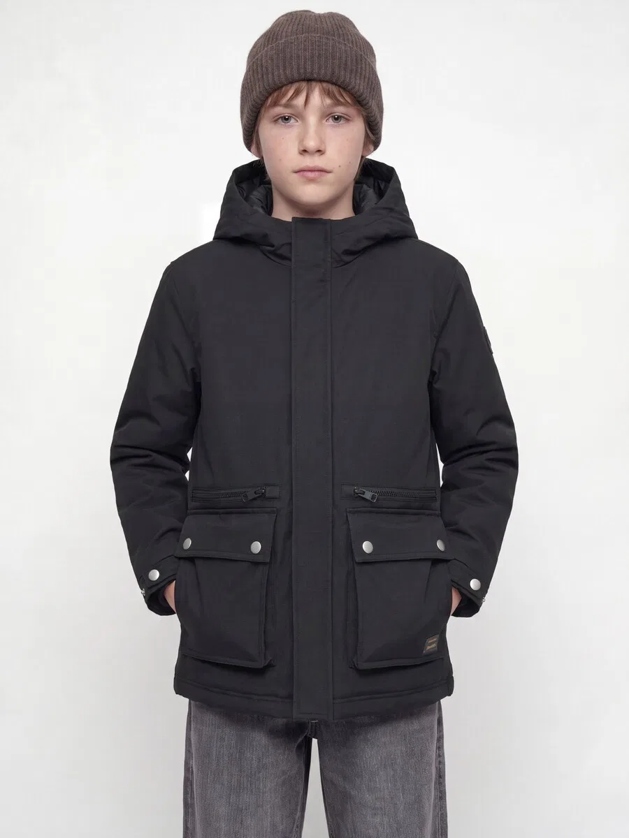 Детская зимняя куртка Jack & Jones Junior 'EWOLF' черного цвета